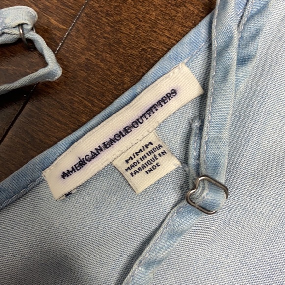 NWOT American Eagle Light Blue Chambray Drop Waist Tank Dress - Picture 8 of 10